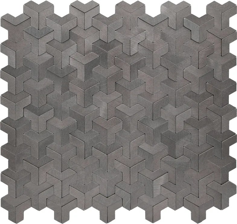 Zelfklevende Mozaïektegels Metaal | Trifold 3D Antraciet | 30,3×28 cm | Keuken, Bad & WC