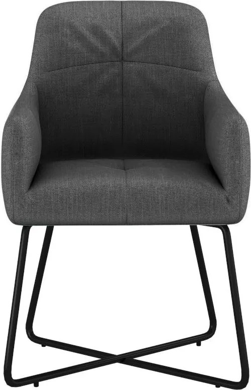 Eetkamerstoel - Arne - stof Bjorn grof geweven donker grijs