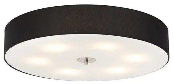 Landelijke plafondlamp zwart 70 cm - Drum