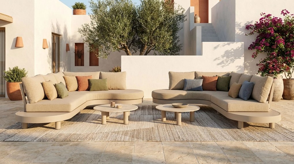 Loungeset tuin 10 personen Aluminium Zand/Beige  Lifestyle Garden Furniture Organio/Elanio