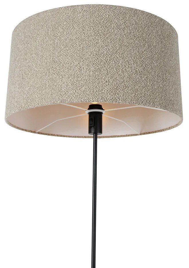 Vloerlamp zwart verstelbaar met boucle kap taupe 50 cm - Parte Design E27 rond Binnenverlichting Lamp