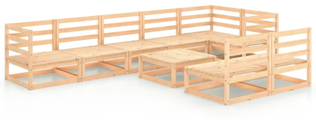 vidaXL 9-delige Loungeset massief grenenhout