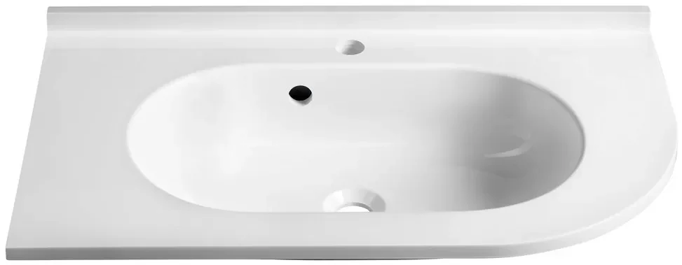 Sapho Pulse wastafel mineraalmarmer links 75x45cm