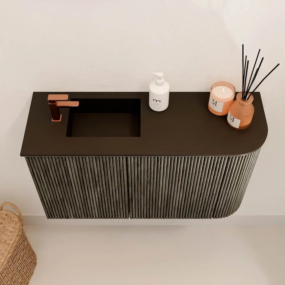 Mondiaz Joya 70cm toiletmeubel ronding rechts shadow met wastafel faye links 1 kraangat urban