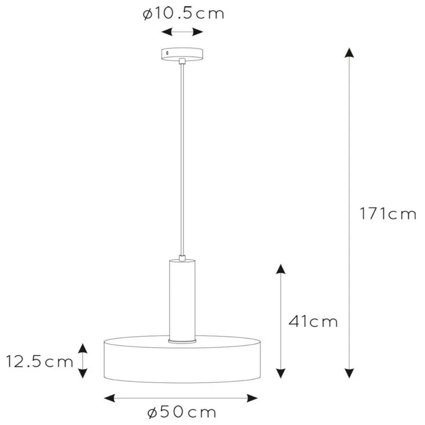 Lucide Giada hanglamp 50cm 1x E27 goud mat