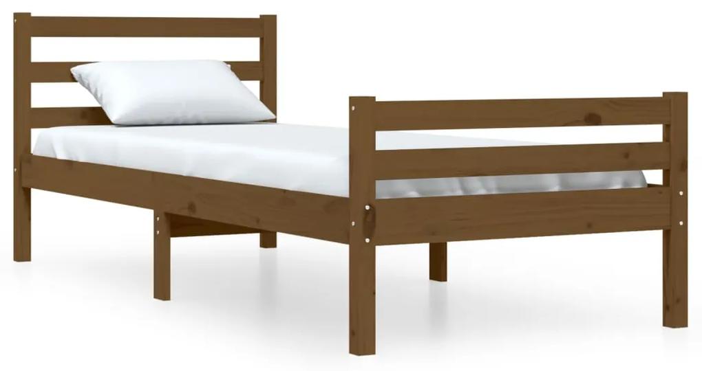 vidaXL Bedframe massief hout honingbruin 75x190 cm 2FT6 Small Single