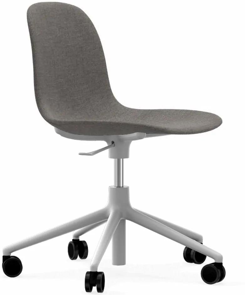 Normann Copenhagen Form Chair bureaustoel met wit onderstel Steelcut Trio 133 grijs