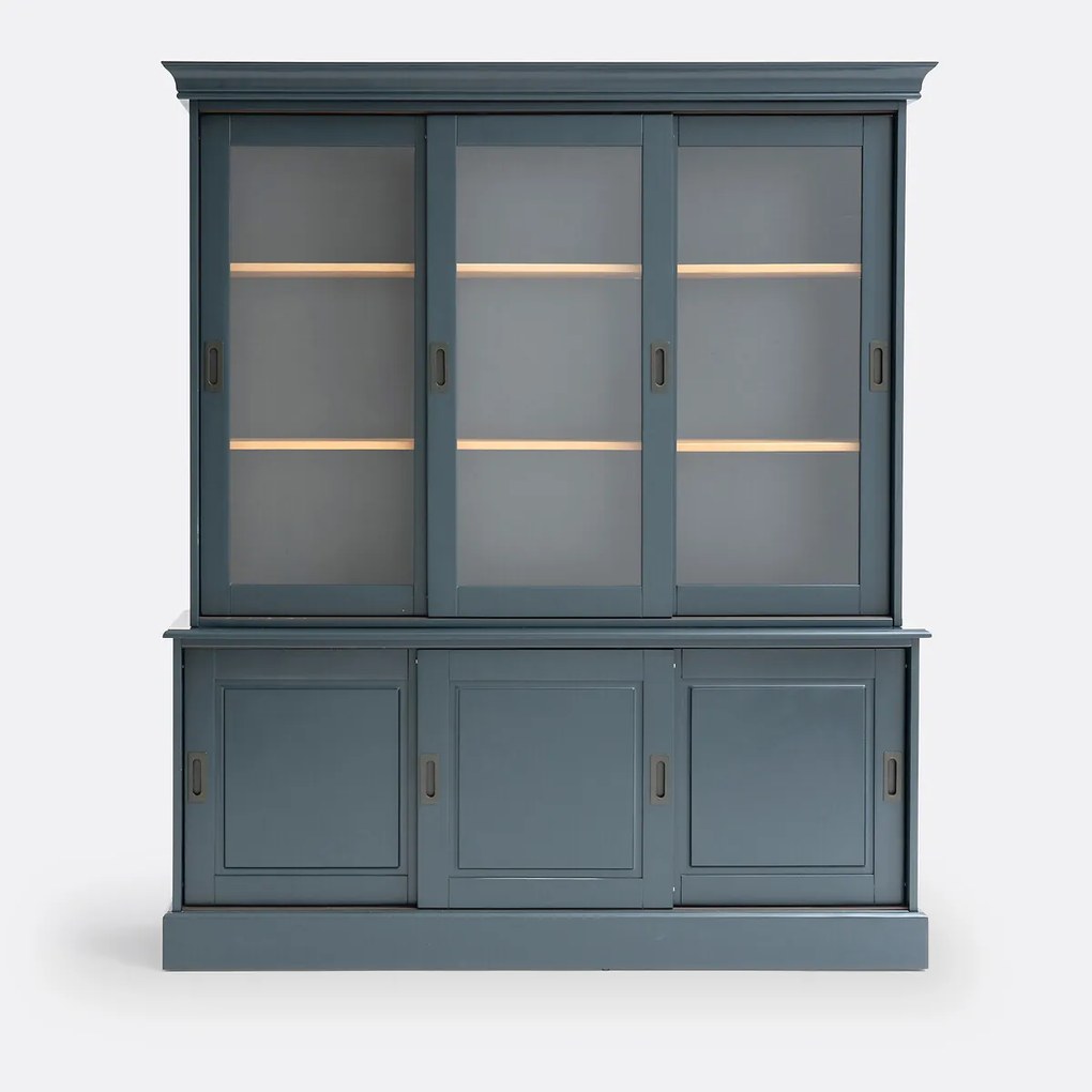 Vitrinekast met 6 deuren, van massief grenen en MDF, POIRET