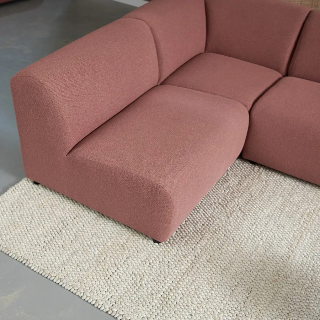 Hoekbank Links Met 1 Armleuning Terracotta Roze