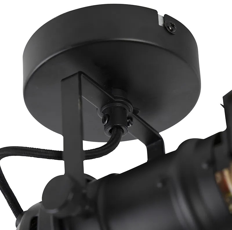 Industriele studiospot zwart GU10 met kleppen - Movie