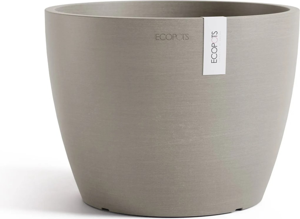 Ecopots bloempot Stockholm 24 - Rond - Taupe - Diameter 23,3 x H17,7 cm