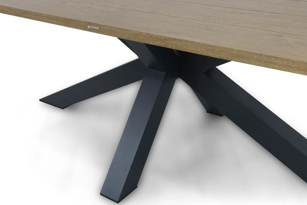 Tuinset 6 personen 220 cm Aluminium/textileen Grijs Hartman Sitges/Azzurro