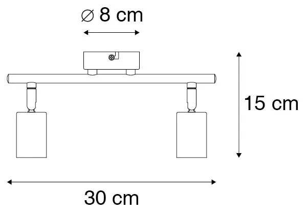 Moderne Spot / Opbouwspot / Plafondspot zwart 2-lichts verstelbaar - Facil Modern E27 Binnenverlichting Lamp