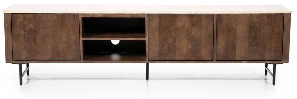 Tv-meubel Met Travertin Blad 200 Cm - 200x40x52cm.
