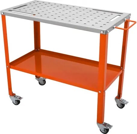 VEVOR Mobiele lastafel 91,4 x 45,7 cm Laswerkbank 544 kg laadvermogen Geperforeerde tafel 94 gaten (φ 1,6 cm) Werkbank Werktafel van koolstofstaal Laswagen met wielen 4 gereedschapssleuven