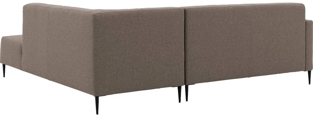 Goossens  Key West bruin, stof, 2,5-zits, modern design met ligelement rechts