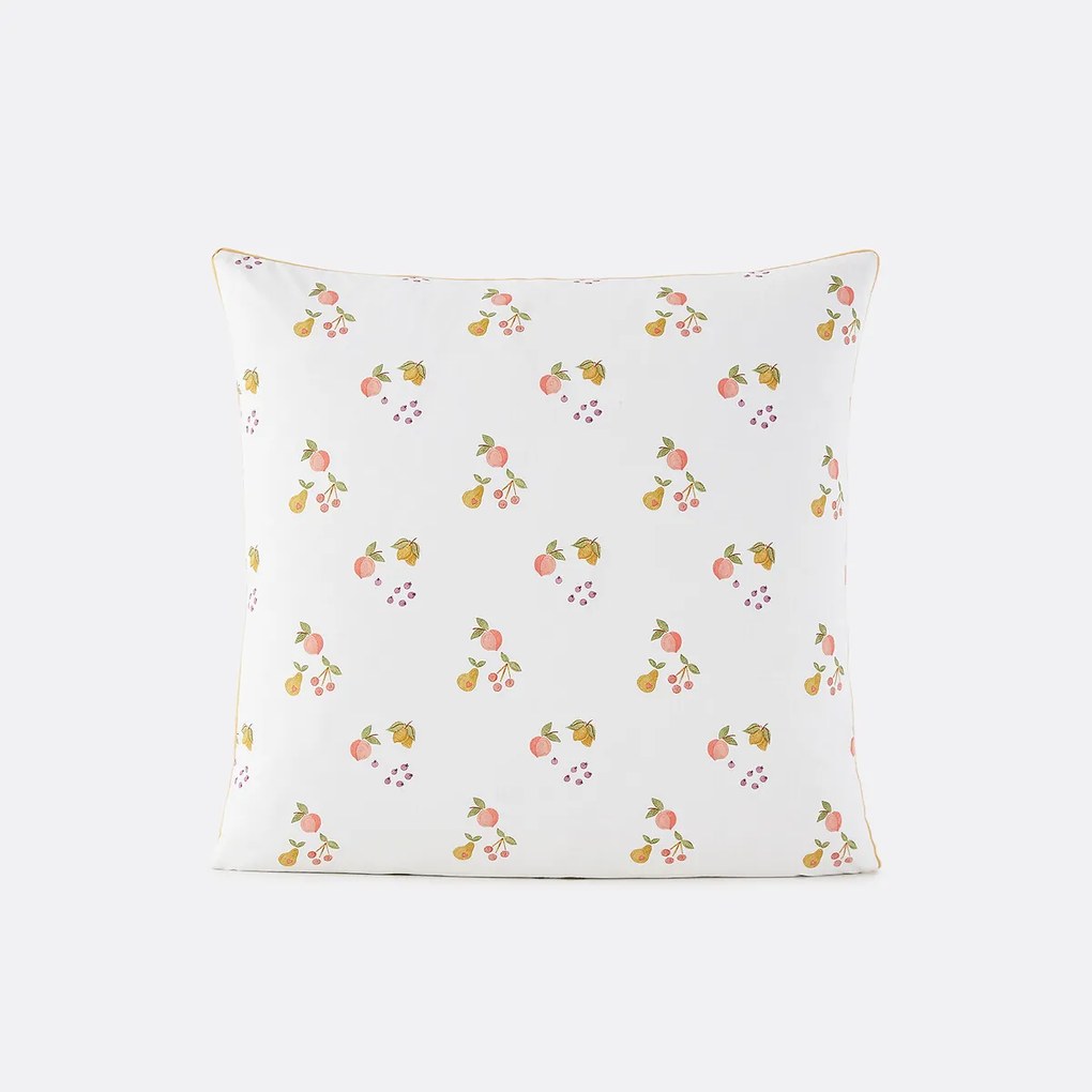 Kussensloop voor kinderbed, 50% gerecycled katoen, fruitprint, LILAS