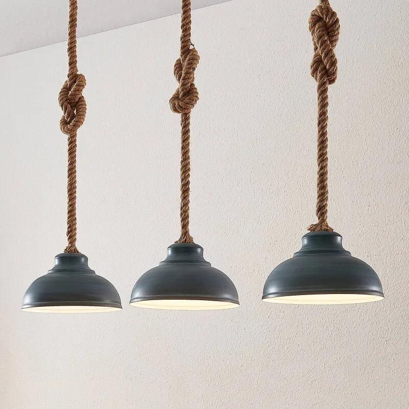 Chaby hanglamp in betonlook, 3-lamps - lampen-24