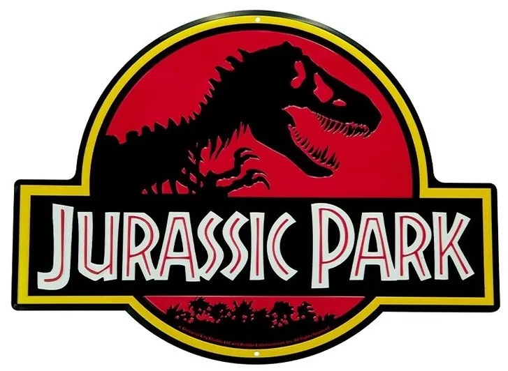 Metalen bord Jurrasic Park - Logo