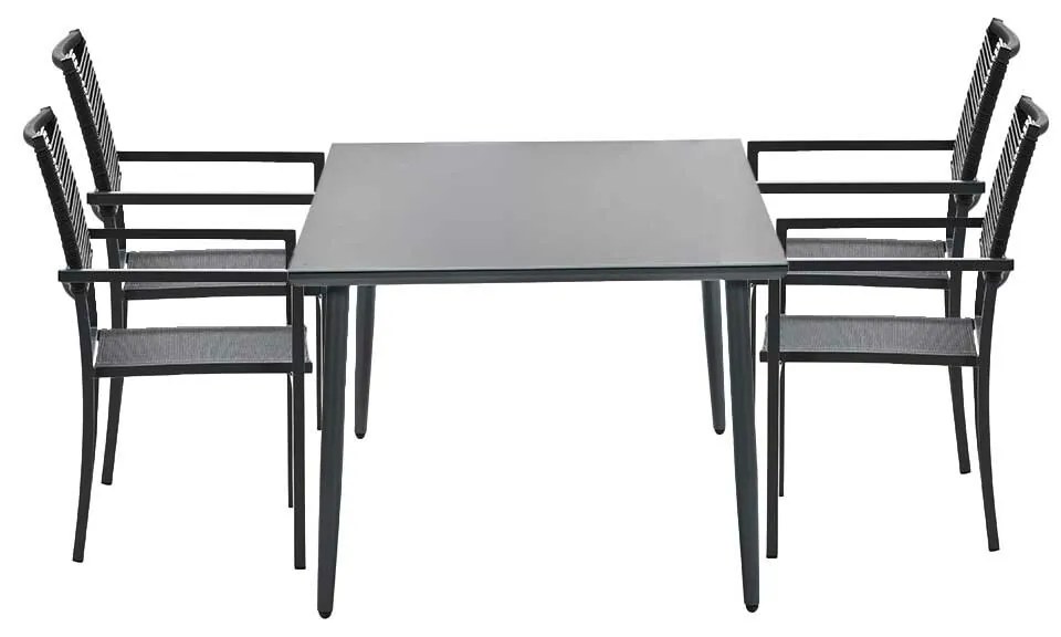 Garden Impressions Tess tuinset 5-delig donker grijs - Senna tuintafel 180x100 cm