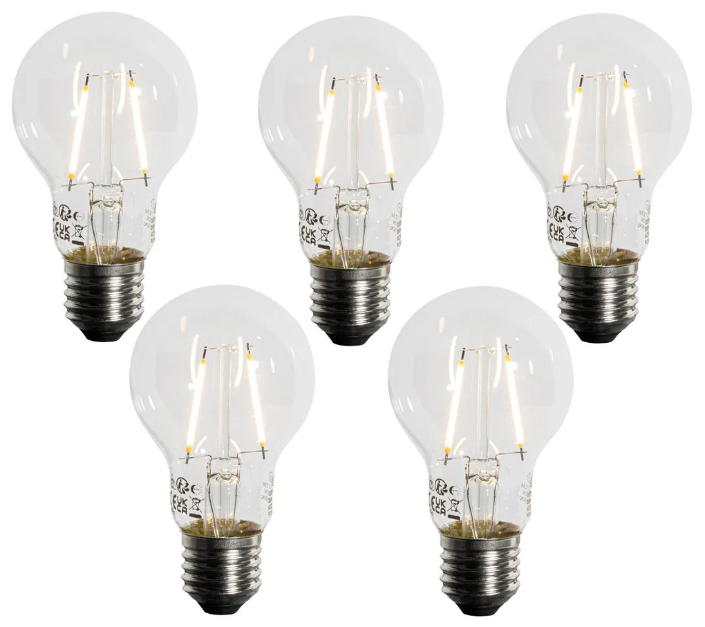 Set van 5 E27 LED lamp met schemerschakelaar / dag-nacht sensor A60 schemersensor 2,5W 250 lm 2200K