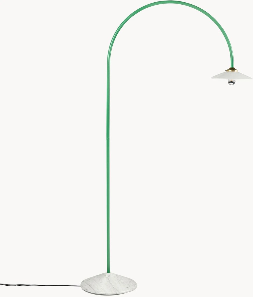 Handgemaakte booglamp Moou met marmeren voet