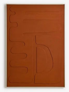 Decoratief Schilderij 100x140 Cm, Handgeschilderd Op Avilon Canvas Rood – Klei - Sklum