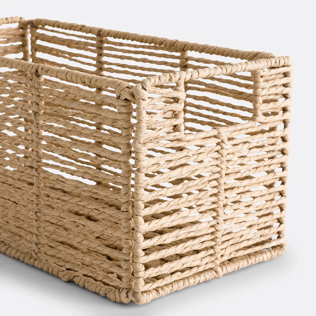 Plooibare mand in geweven papier, Lahjar