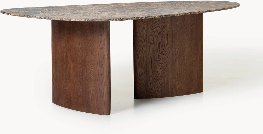 Organisch gevormde eettafel Meadow met marmeren blad, in verschillende formaten