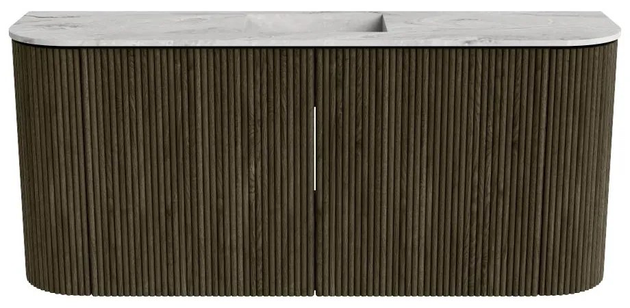 Mondiaz Joya DLux 95cm toiletmeubel ronding links/rechts shadow met wastafel faye midden 1 kraangat glace