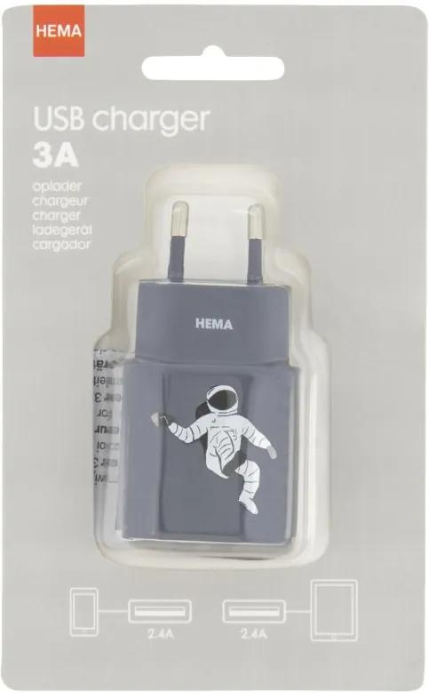 USB Oplader 3A - Astronaut