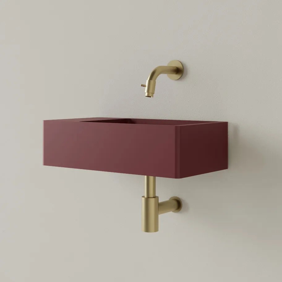 Sanigoods Luko fontein 40x22cm links zonder kraangat wijn rood