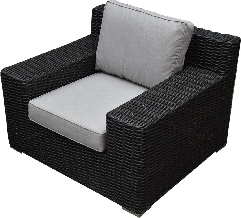 Showroommodel 4 x Manjavico lounge tuinstoel zwart wicker