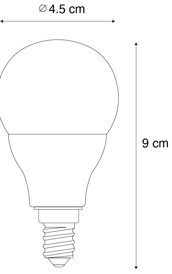 Smart E14 dimbare LED lamp G45 opaal 4.9W 470 lm 2700-6500K