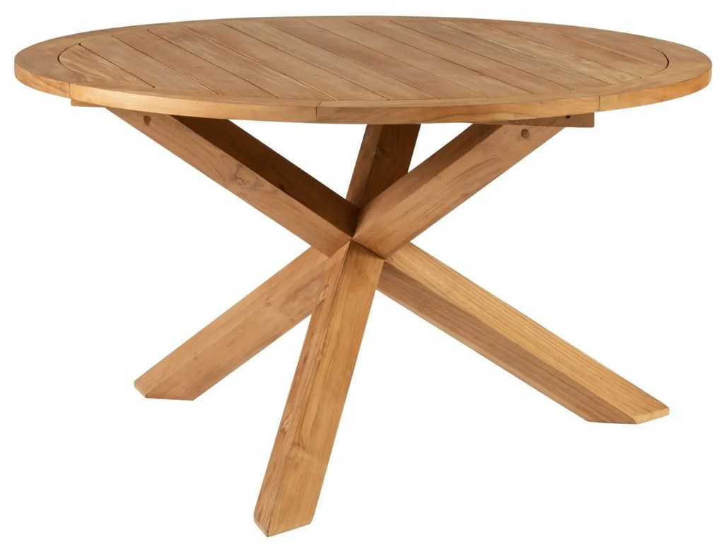 Exotan Ronde Tuintafel - Ø 130 cm - Java - Teak - Kruispoot - Exotan