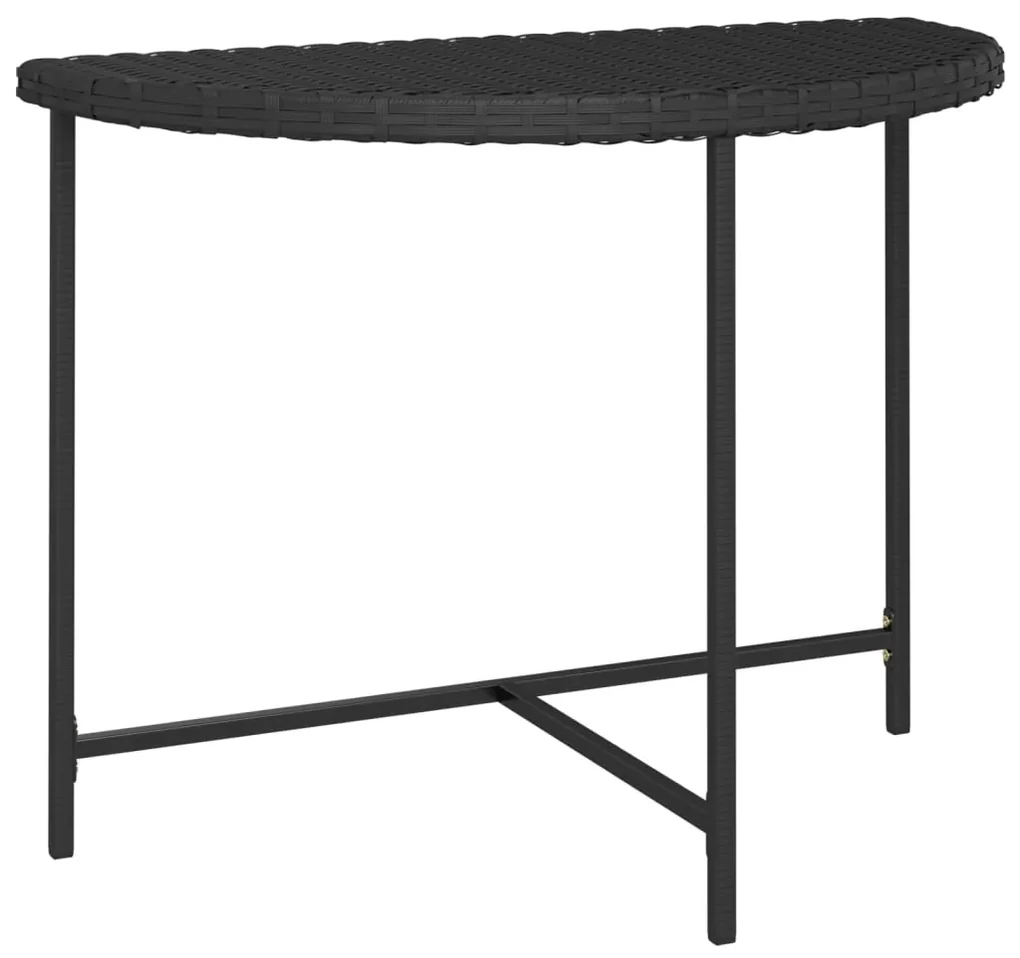 vidaXL Tuintafel 100x50x75 cm poly rattan zwart
