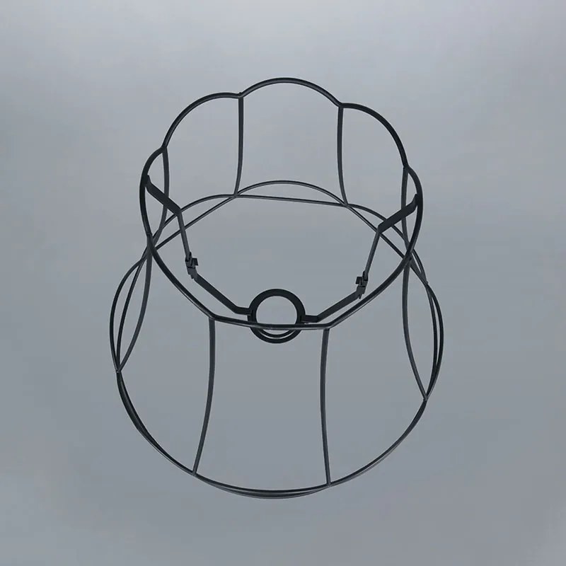 Metalen lampenkap zwart 35/29 - Granny Frame Retro Minimalistisch Draadlamp rond