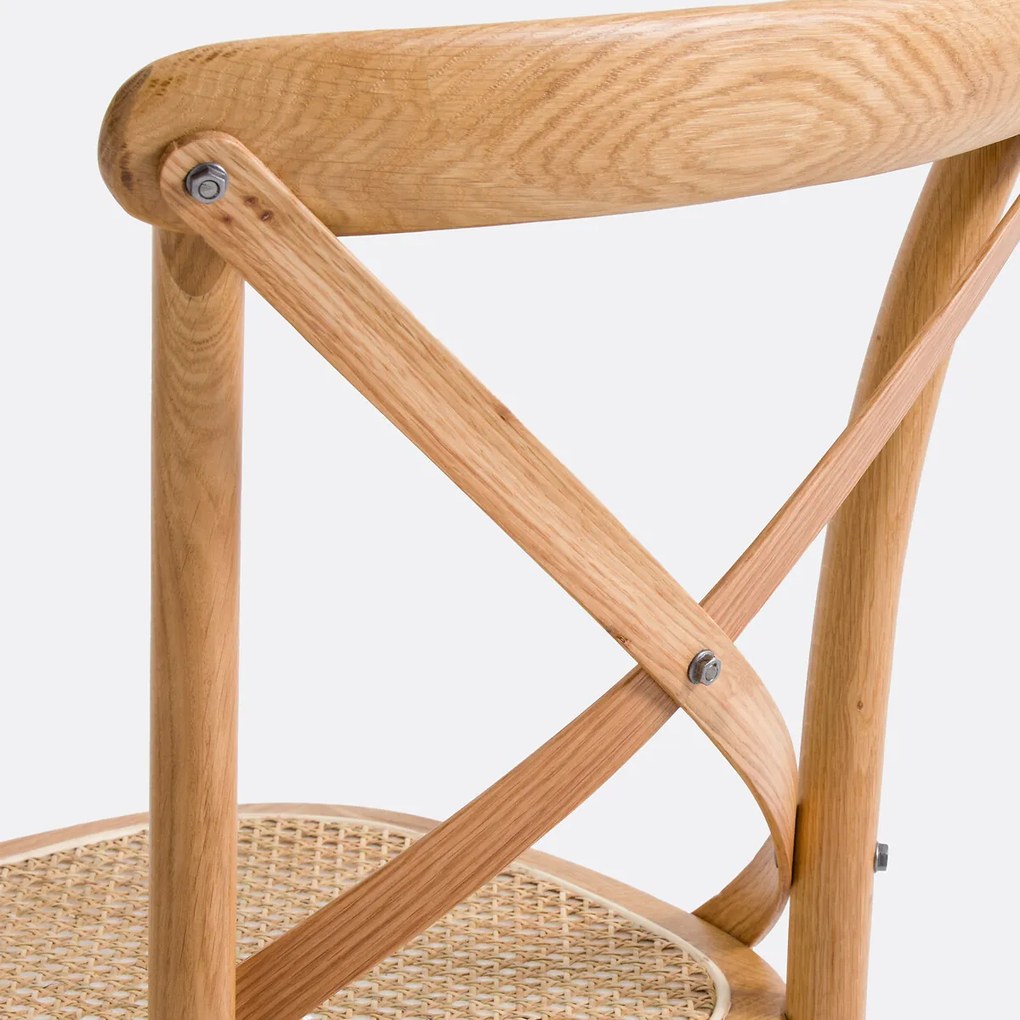Set van 2 stoelen in eik en rotan,Cedak