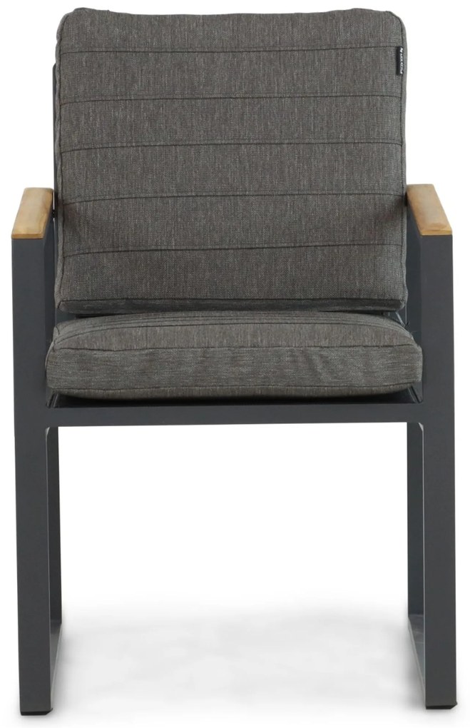Tuinstoel Aluminium/Teak Grijs-antraciet Lifestyle Garden Furniture Faro