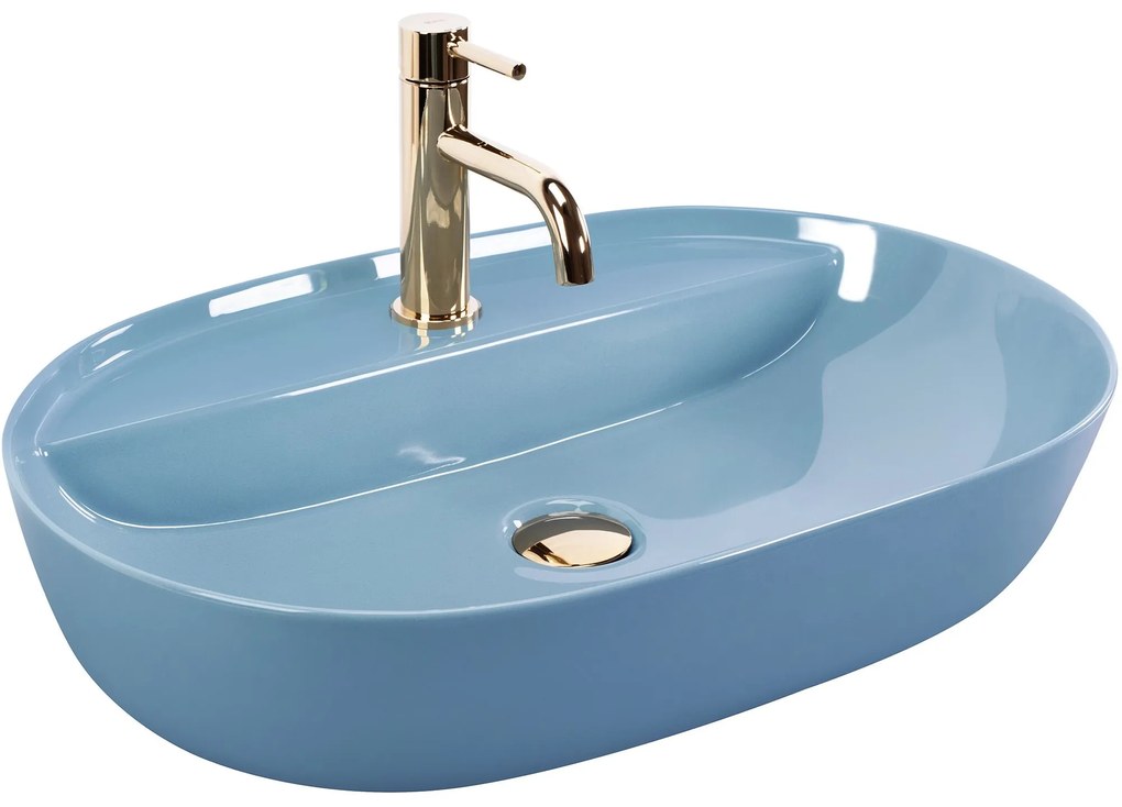 Opzetwastafel REA Aura 61 L.Blue Shiny