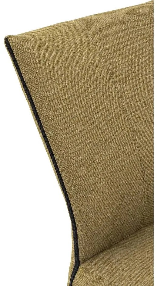 Goossens Eetkamerstoel Funk Zwarte Poten groen stof leuning en Zwart skater wiel met zwarte kapmet wielen, modern design