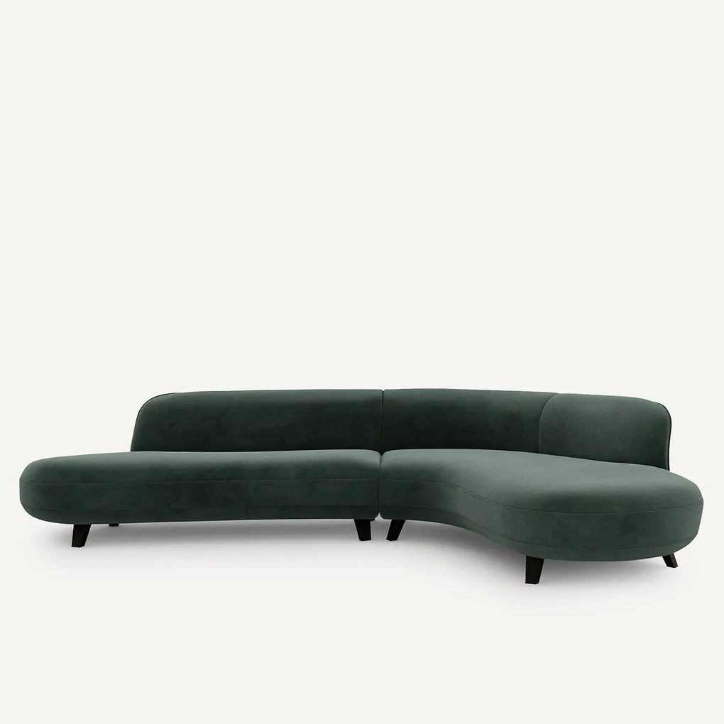 Fluwelen hoekbank, Rosebury, ontwerp Emmanuel Gallina