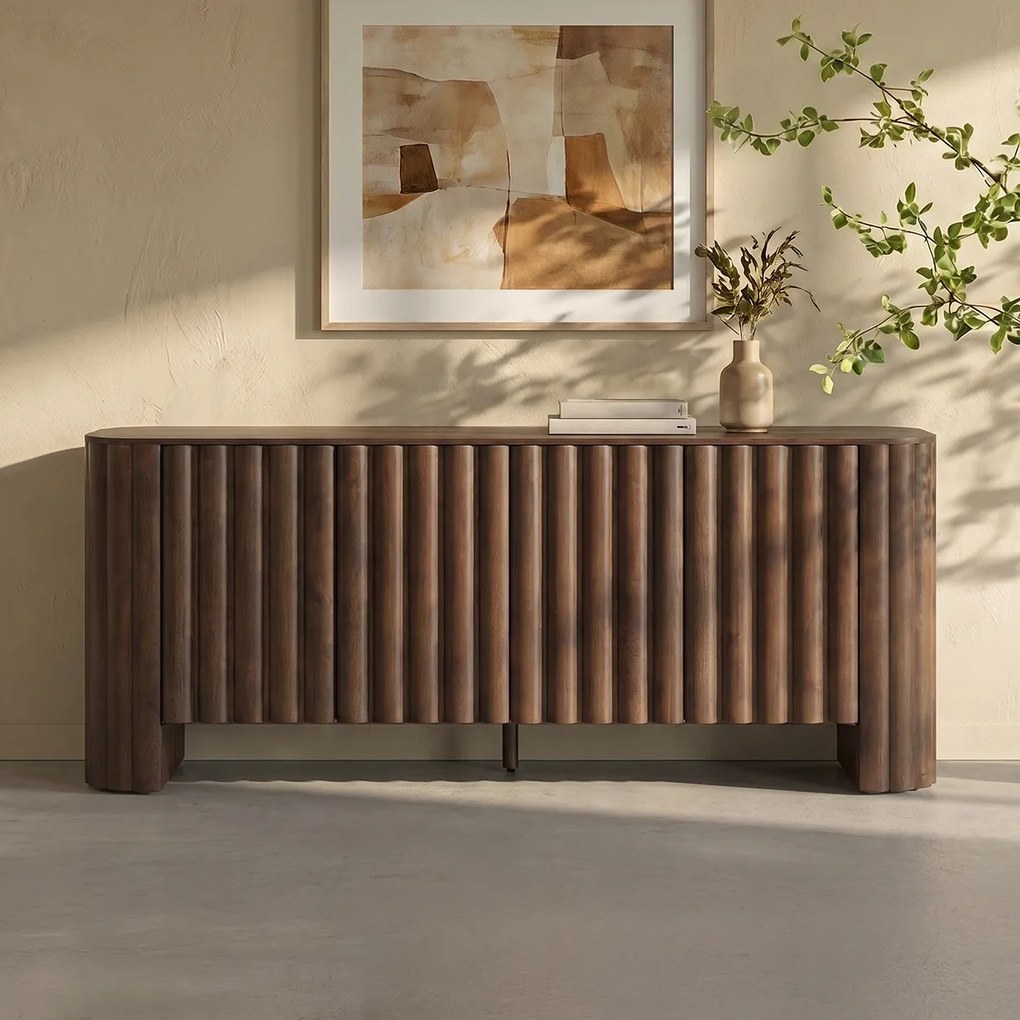 Dressoir Met Ribbels - 173x42x77cm.