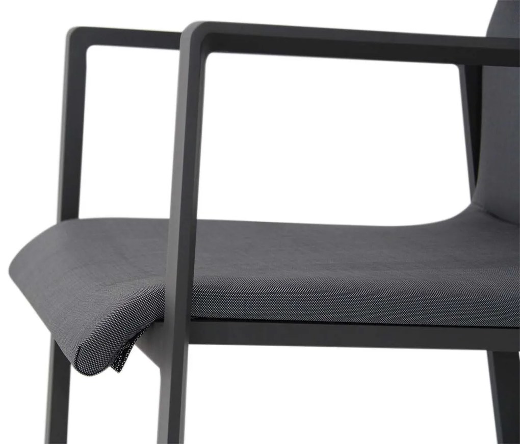 Tuinstoel stapelbaar Aluminium/textileen Grijs-antraciet Lifestyle Garden Furniture Rome  antraciet