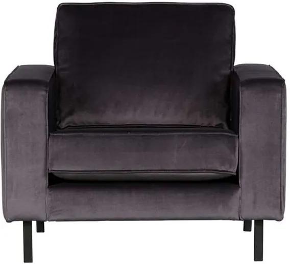 Woood fauteuil Robin - antraciet - 80x97x93 cm - Leen Bakker
