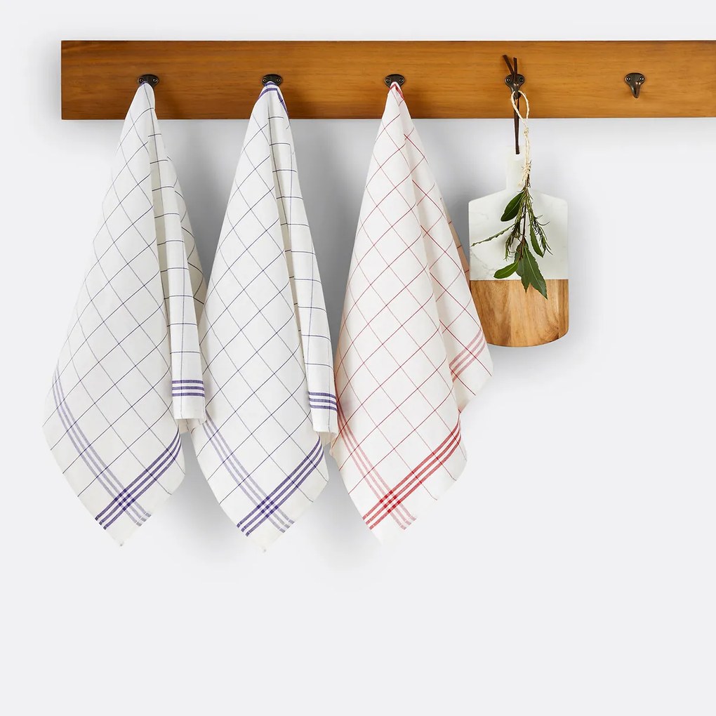 Set van 3 theedoeken in half katoen/linnen Colas