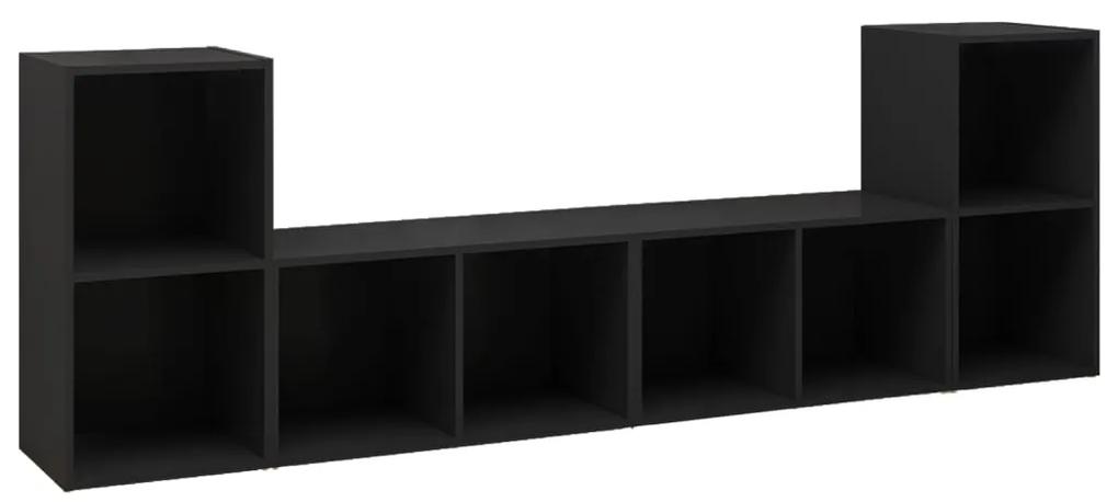 vidaXL Tv-meubelen 4 st 72x35x36,5 cm spaanplaat zwart
