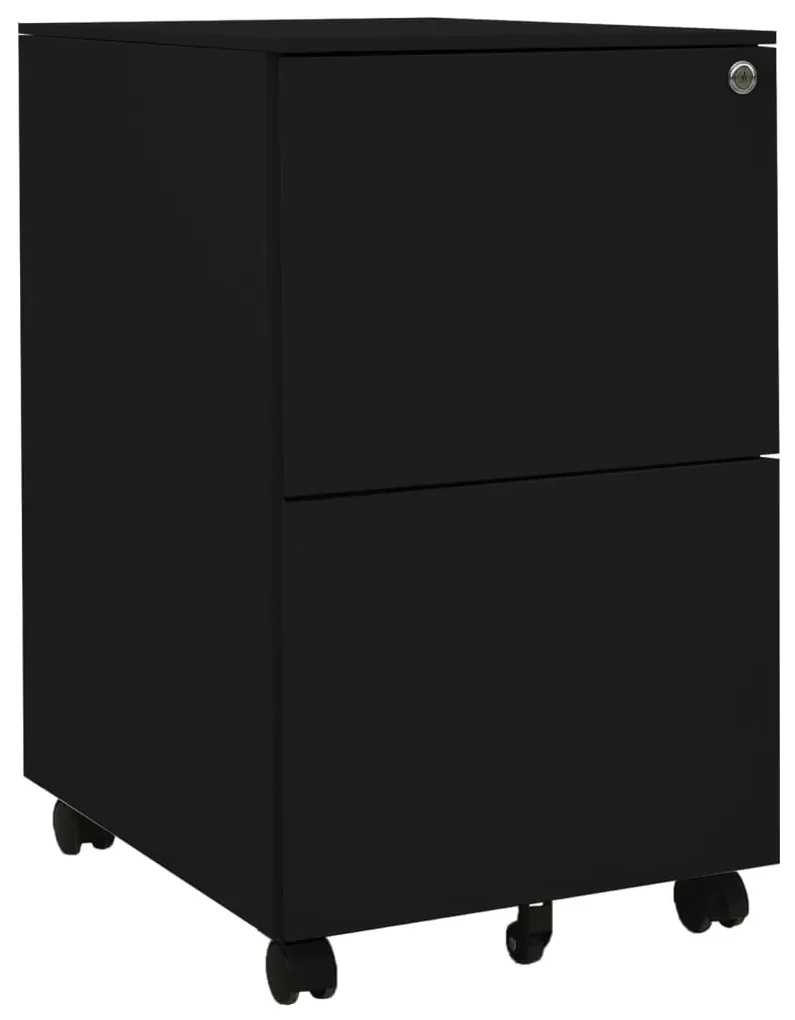 vidaXL Ladeblok verrijdbaar 39x45x67 cm staal zwart