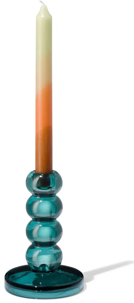 HEMA Kandelaar Ø10.5x17 Groen Glas (groen)