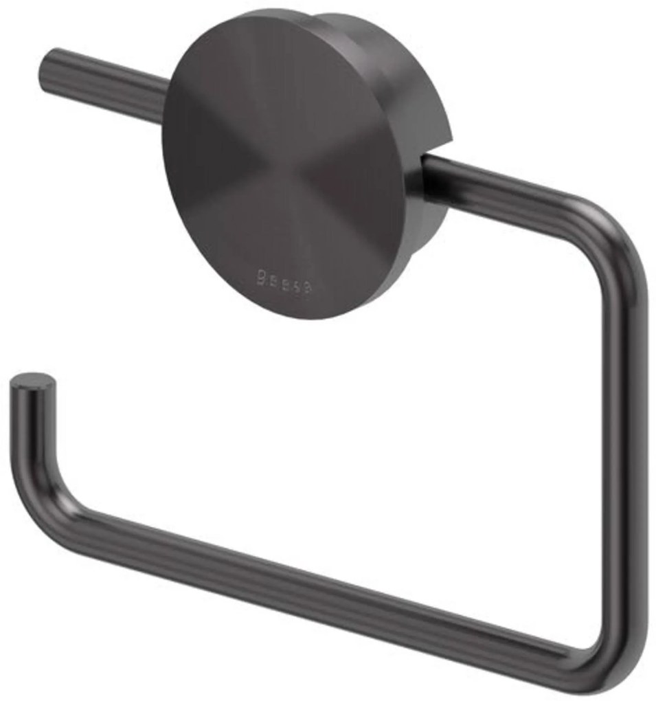 Geesa Opal toiletrolhouder zonder klep 13,8x1,9x11,3cm geborsteld metaal zwart